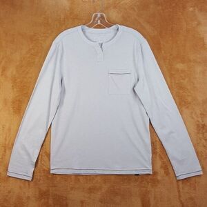 LUNYA Mens Sleep Shirt Small Gray Pullover VNeck RESTORE Henley Pocket LAHGO